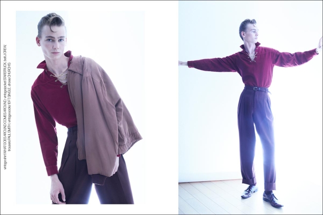 Model Luke Bowen from Muse Model Management, photographed by Alexander Thompson for Ponyboy. Spread 4.
