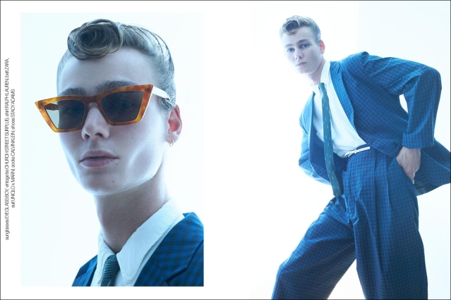 Model Luke Bowen from Muse Model Management, photographed by Alexander Thompson for Ponyboy. Spread 9.