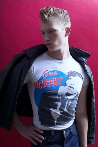 Model Tyler Patton from Two Management NY, photographed by Alexander Thompson for Ponyboy. Look 9 - 2.