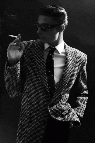 Model Charlie Troy from Muse Model Management, photographed by Alexander Thompson for Ponyboy. GIF 1.